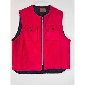 SafTbak Hunting Clothes Outdoors Red Quilted Lined Water Repellent Vest‎ Medium